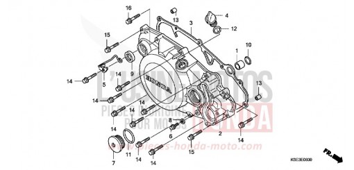 COUVERCLE D. DE CARTER MOTEUR CRF150R7 de 2007
